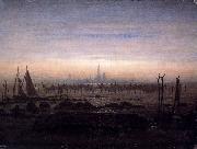 Caspar David Friedrich Greifswald w swietle ksiezyca Sweden oil painting artist